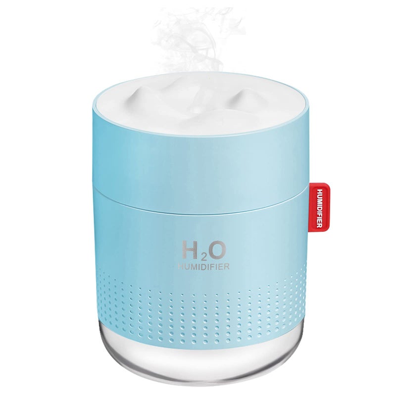 Portable Mini Cool Mist Humidifier 500ml USB Personal Desktop Humidifier for Baby Bedroom Travel Office Home Auto ShutOff 2 Mist Modes Super Quiet Blue