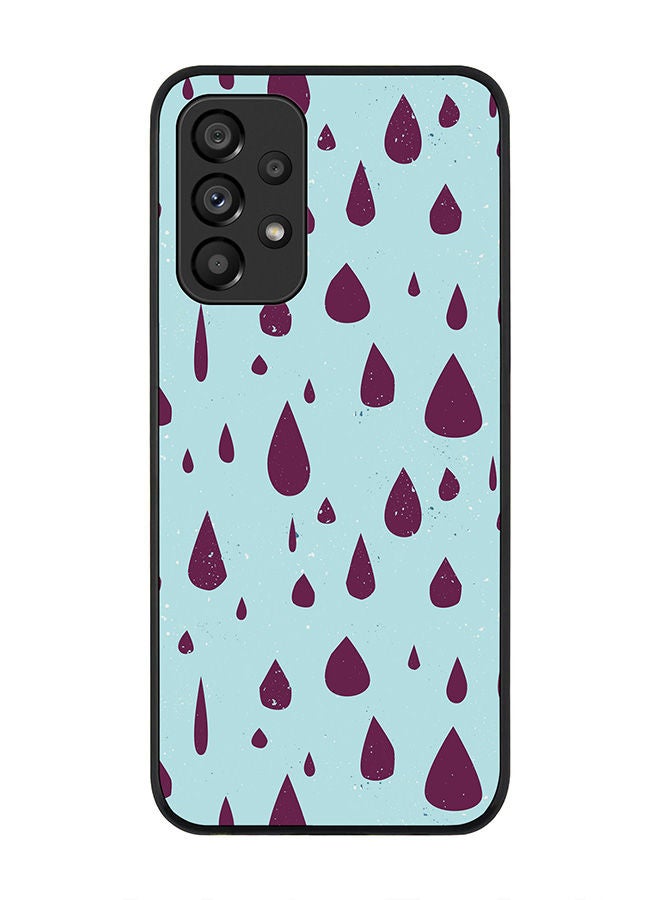 Stylizedd Rugged Black edge case for Samsung Galaxy A33 5G Slim fit Soft Case Flexible Rubber Edges Anti Drop TPU Gel Thin Cover - Hard Rain - Image 1