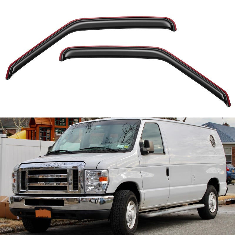 inChannel Window Visors Rain Guards Shield for 20072014 Ford E150E250E350E450 Super Duty Window Vent Wind Deflectors Visors Shades for 0714 E150 E250 E350 E450