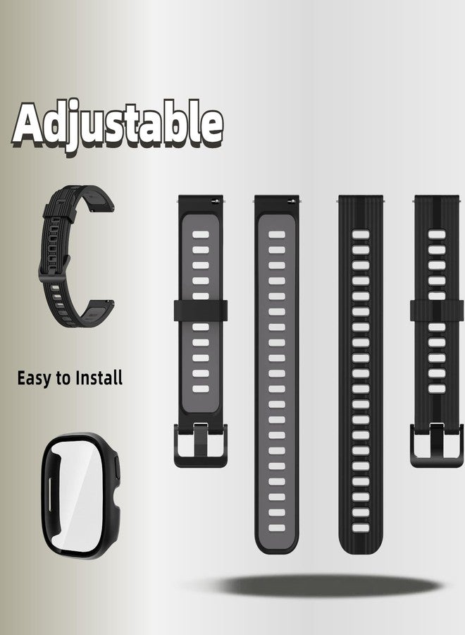 QHBAMD Compatible for Gizmo Watch 3 Watch Band with PC Case, Soft Silicone Breathable Strap for Gizmo 3 (Dark Grey) - Image 5
