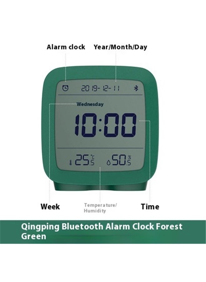 yongsheng LCD Screen Adjustable Nightlight Alarm Clock Green 80.3x41x83mm，Smart Bluetooth Digital Alarm Clock with Multiple Alarms, Battery Operated Small Alarm Clock with Temperature and Humidity Display for Bedroom, Easy Settings Through app  - Image 1