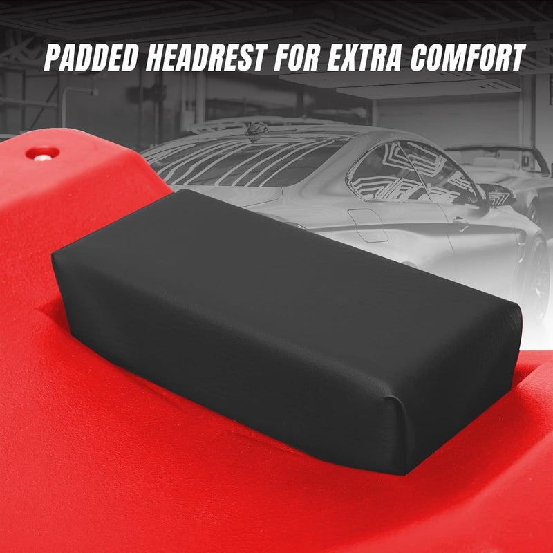 BIG RED TRP6240 Torin Blow Molded Plastic Rolling Garage/Shop Creeper - 40" Mechanic Cart with Padded Headrest and Dual Tool Trays - Image 3