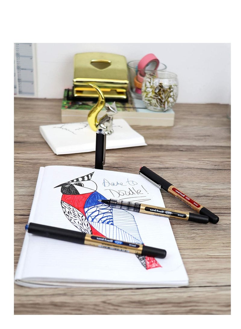 Uniball 12-Piece Eye Broad Roller Pen 1.0mm Tip Black Ink - Image 3