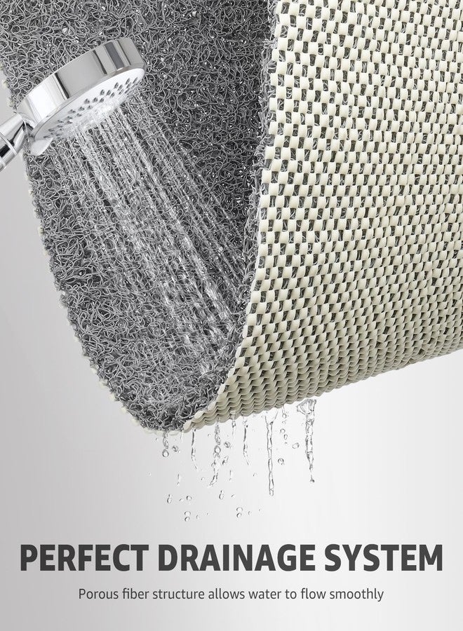 OTHWAY Shower Mat Non Slip Without Suction Cups, Quick Drying Bathtub Mat Non Slip for Shower Bathroom, PVC Loofah Shower Mat for Wet Areas (Grey) - Image 4
