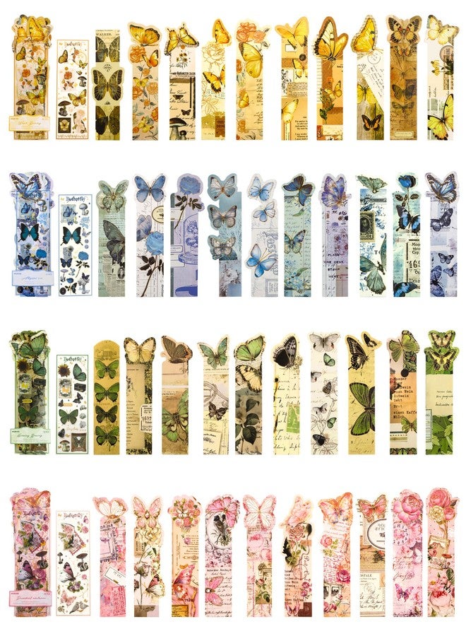 GAUENEEN 40 Pcs Butterfly Bookmarks, Assorted Set - 4 Pack Aesthetic Bookmarks for Readers, Gift for Nature Lovers, Including UV Stickers - Image 1