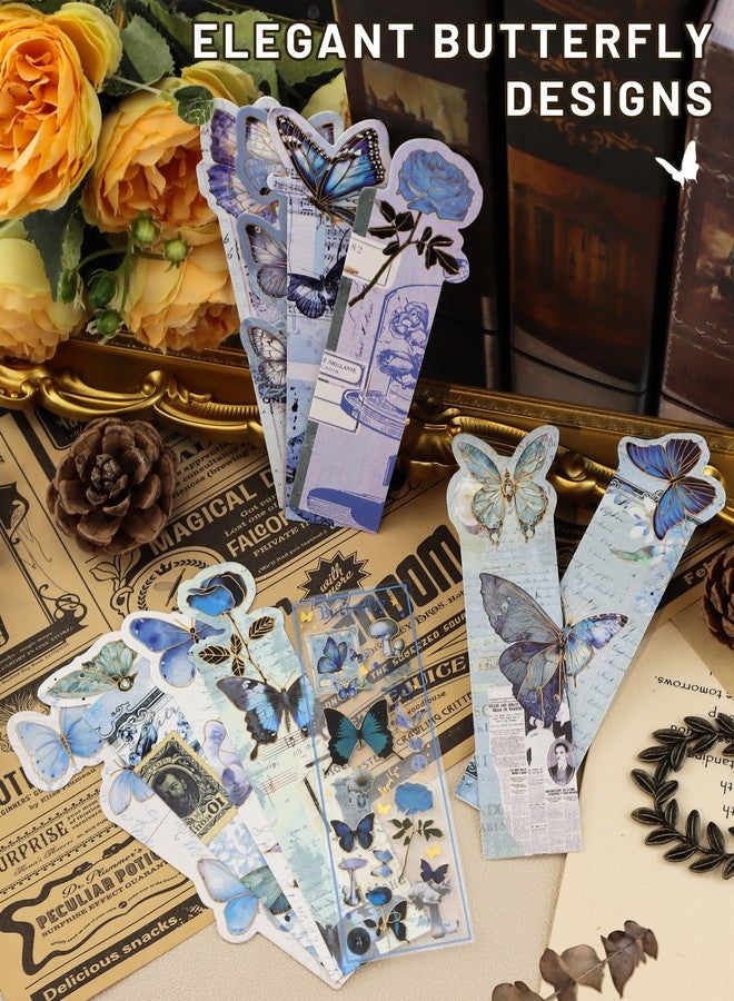 GAUENEEN 40 Pcs Butterfly Bookmarks, Assorted Set - 4 Pack Aesthetic Bookmarks for Readers, Gift for Nature Lovers, Including UV Stickers - Image 4