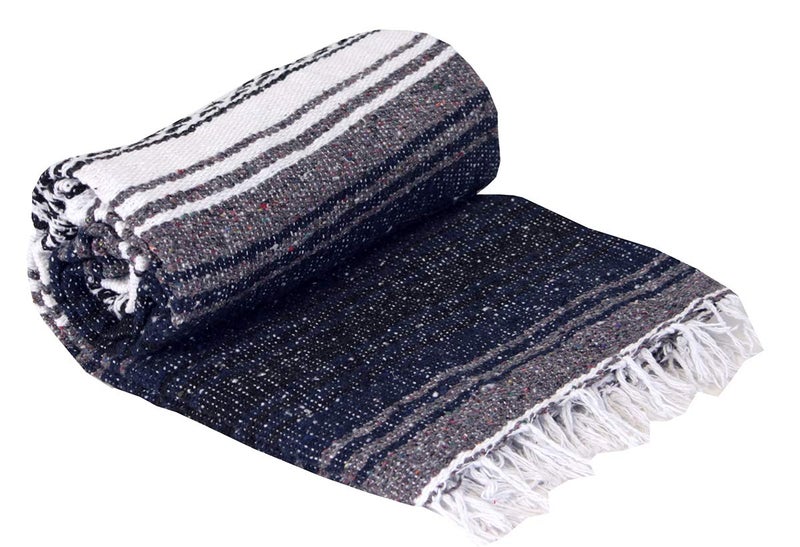 Canyon Creek Authentic Mexican Yoga Falsa Blanket (Dark Blue) - Image 1