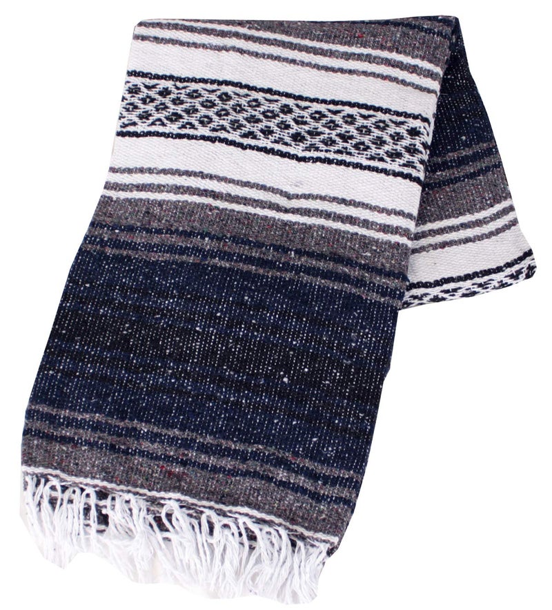 Canyon Creek Authentic Mexican Yoga Falsa Blanket (Dark Blue) - Image 4