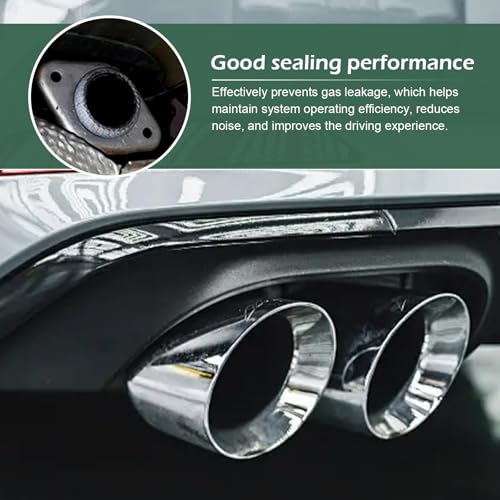 MOXRUQ 2 PCS Exhaust Manifold Gasket, 2.56" Graphite Exhaust Donut Gasket, Universal Donut Gasket Replacement for Preventing Leaking Between Exhaust Pipe and Exhaust Manifold (Silver) - Image 4