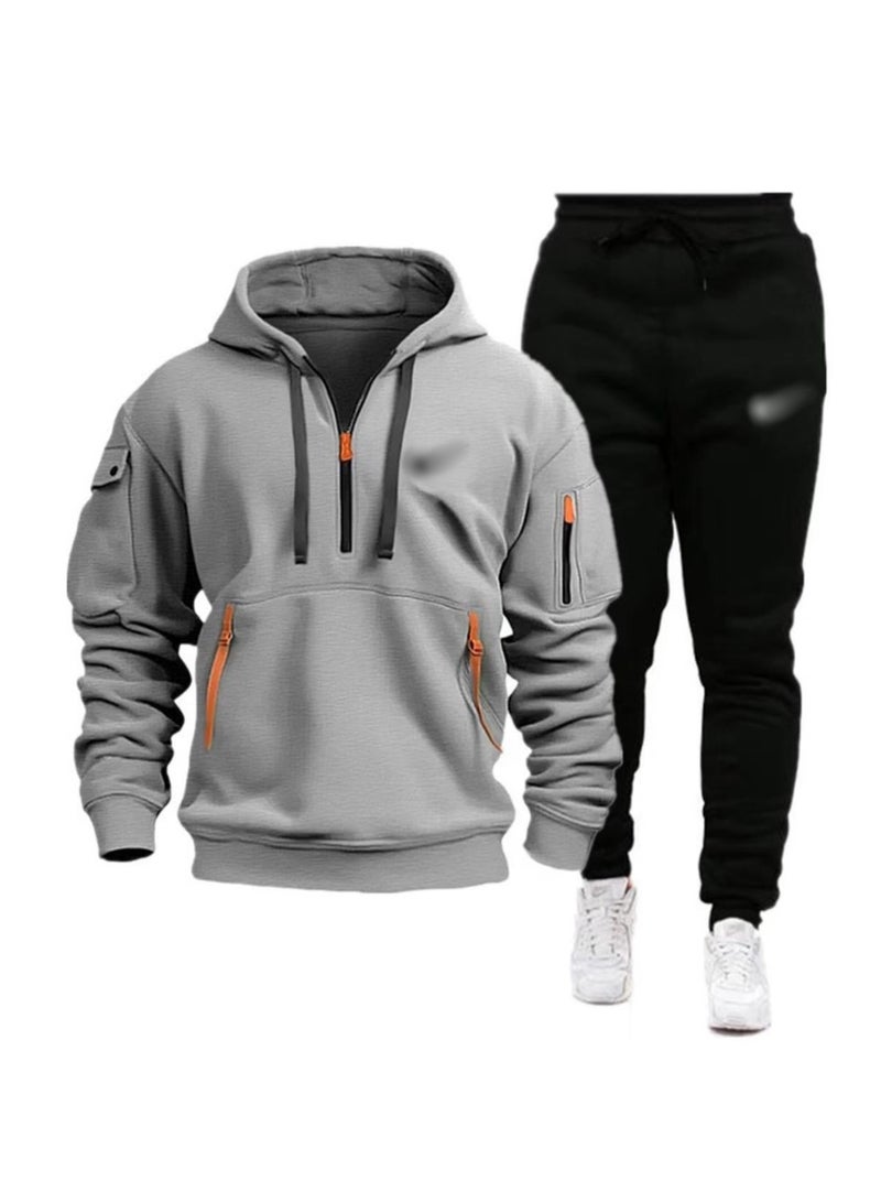 KUYING Men's Loose Sportswear And Sports Pants Two-Piece Set  - Image 1