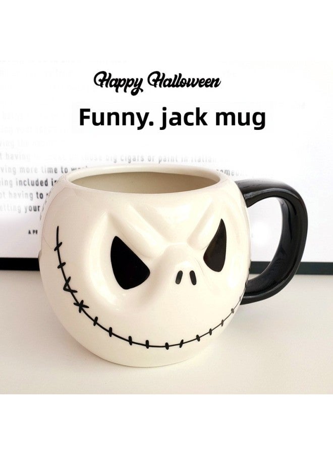 Creative Halloween Gift Pumpkin Ceramic Mug Mug Drinking Water Cup For Male And Female Friends Funny Gift Paper Packaging-Color:Jack Cup Halloween Gift Paper Bag Packaging Comes With A Random Ring-Specification:Standard - Image 3