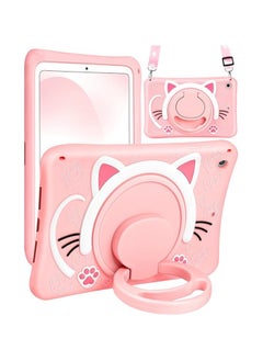 OCTOBER for iPad 9th/8th/7th Generation Case 10.2 Inch Cute Girls Kawaii Cover Girly 3D Cat Cartoon Women with Rotating Handle Stand u0026 Strap Soft Silicone Funda for Apple iPad Cases 9th/8th/7th Gen  - Image 1