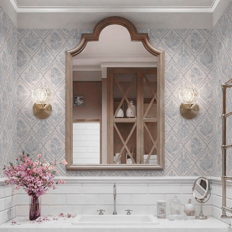 Kitico Peel and Stick Wallpaper Vintage Boho Wallpaper Blue and Beige Contact Paper Floral Removable Waterproof Wall Paper for Bathroom/Bedroom Self Adhesive for Cabinets Vinyl 17.3''x118.1'' - Image 5