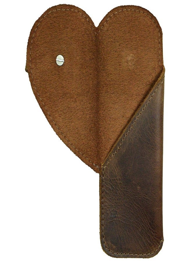 Hide & Drink, Leather Heart Pen Case, Pencil Organizer, Office Accessories, Bookworm Gifts, Handmade :: Bourbon Brown - Image 4