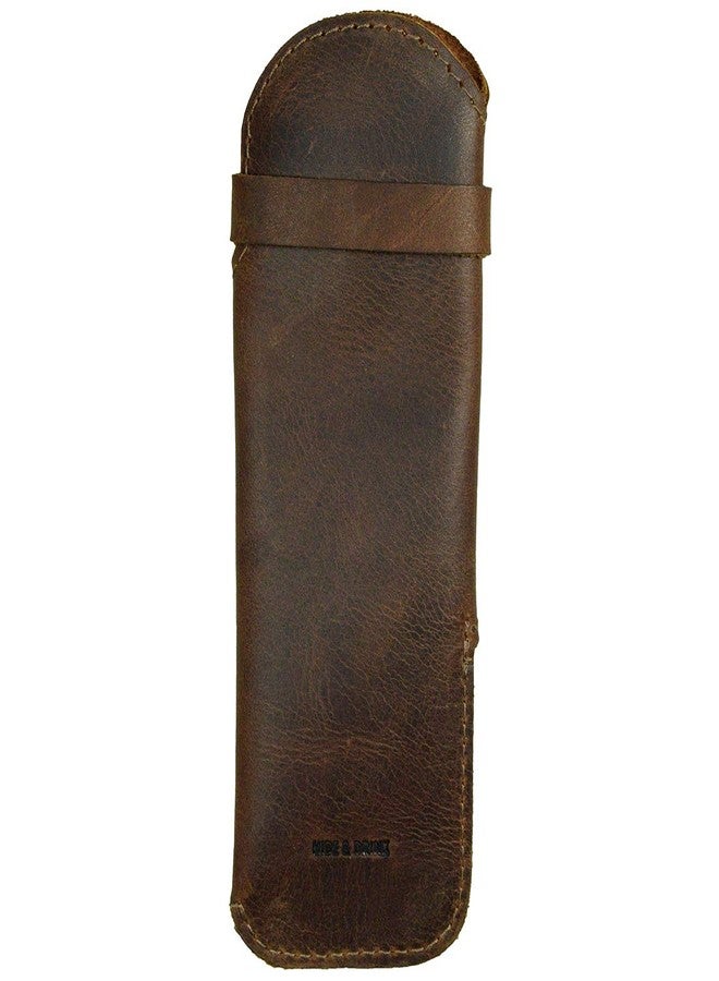 Hide & Drink, Leather Heart Pen Case, Pencil Organizer, Office Accessories, Bookworm Gifts, Handmade :: Bourbon Brown - Image 3
