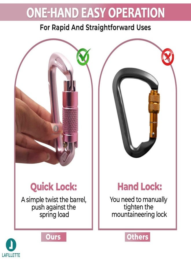 LAFILLETTE Carabiner Clip, Keychain Clip Spring Snap Hooks, Carabiners for Camping, Hiking, Outdoor, Dog Leash, Key Chains (Design-2) - Image 5