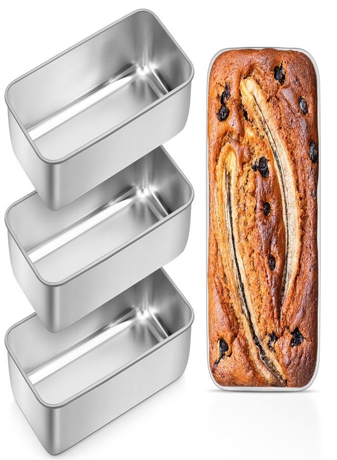 Leonyo 4 Pack Loaf Pans for Baking Bread, 9IN x 5IN Stainless Steel Loaf Bread Pans for Homemade Meatloaf, Banana, Brownies, Lasagnas, Dishwasher Oven Safe - Image 1