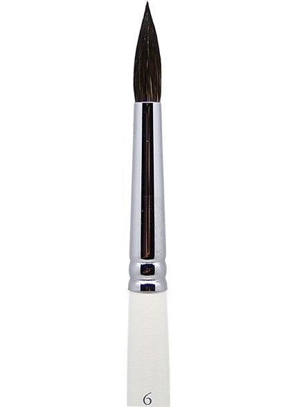 St. Petersburg St Petersburg Nevskaya Palıtra Short Handle Squirrel Hair Round Brush N:6 