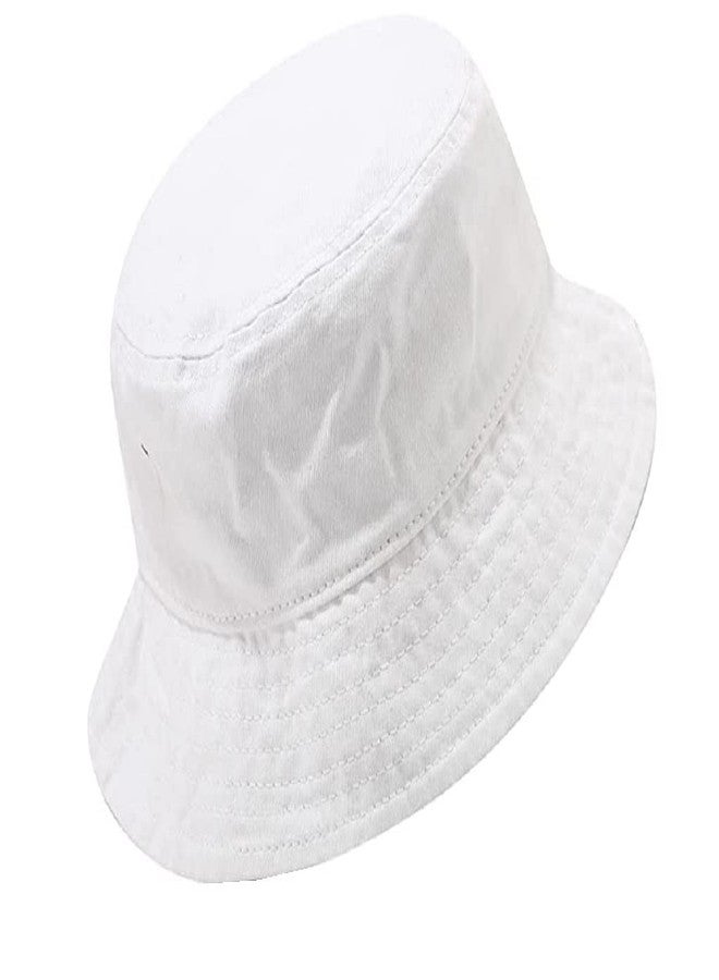ATABZ Women’s Hat Everyday Bucket Style Cotton Hat Lightweight Outdoor Summer Beach Vacation Getaway Headwear White - Image 3