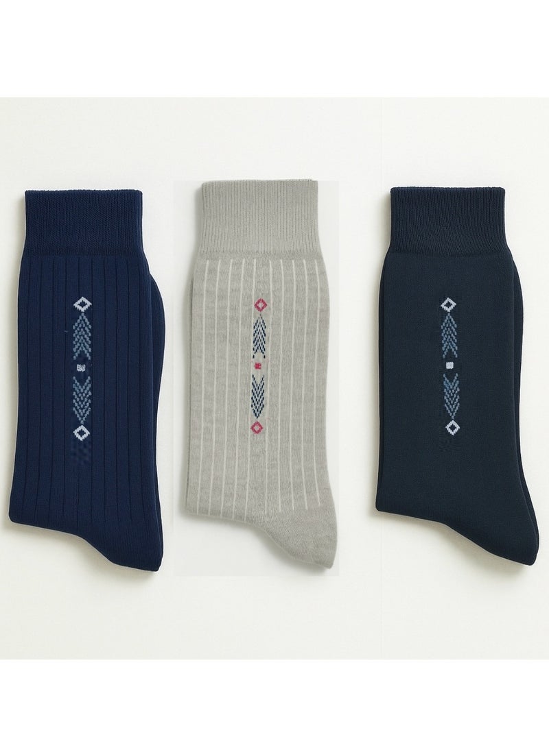 3 pairs of Long men's socks multicolours  - Image 1