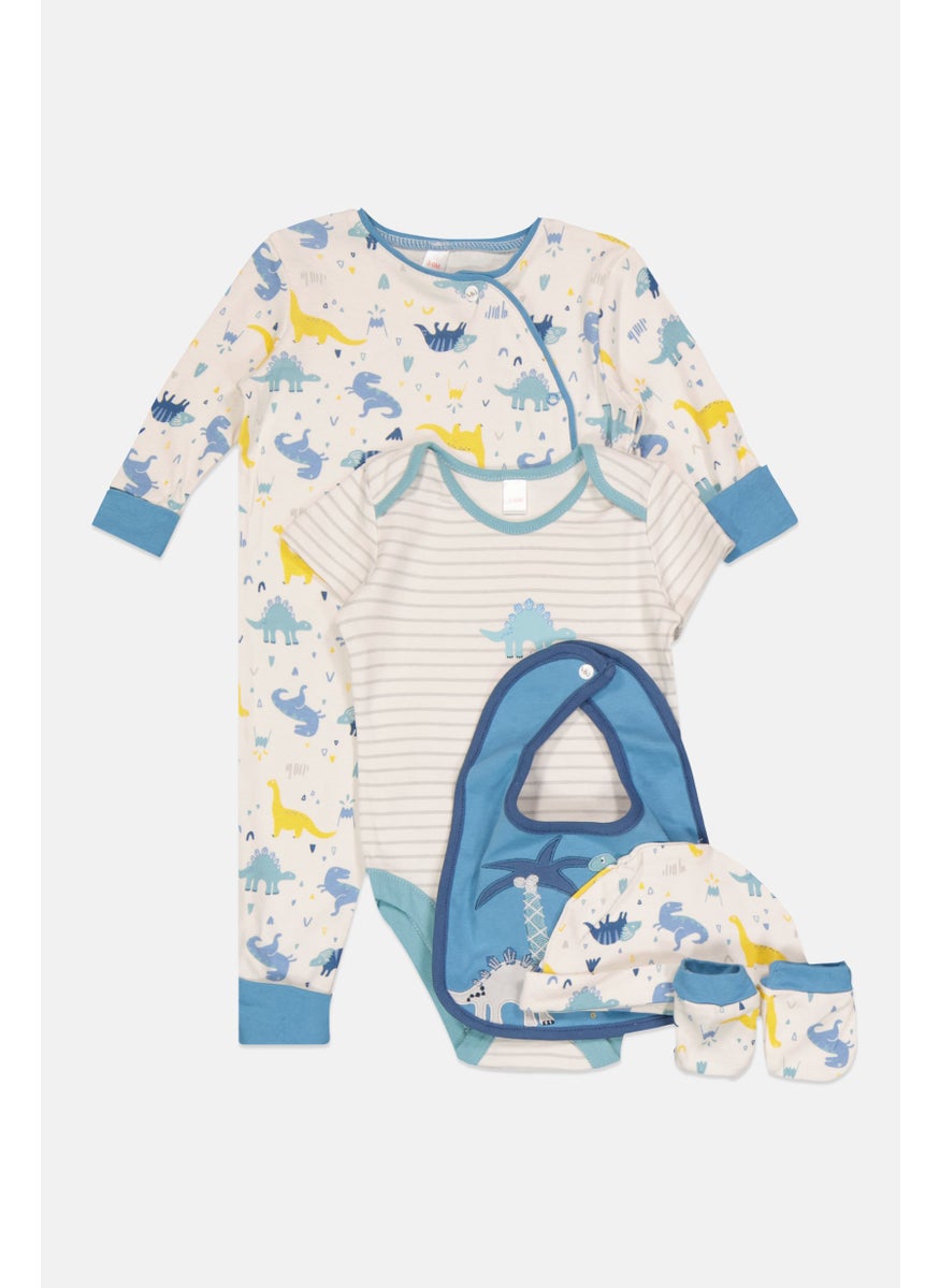 Lily & Jack Toddler Boy 5 Pcs Sleepsuit, Hat, Bib, Bodysuit With Mitts  - Image 3