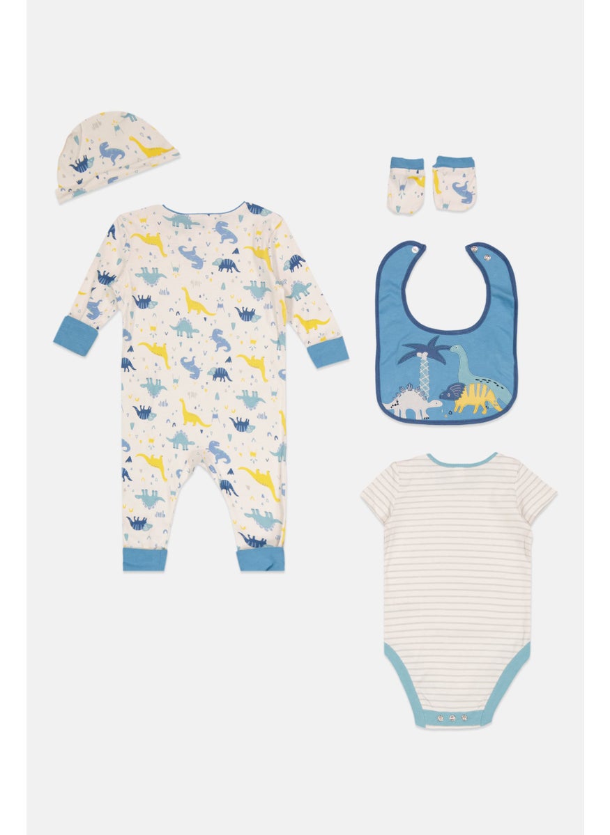 Lily & Jack Toddler Boy 5 Pcs Sleepsuit, Hat, Bib, Bodysuit With Mitts  - Image 2