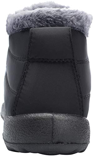 JOINFREE Winter Snow Boots with Waterproof Oxford Cloth Fur lined Winter Shoes for Outdoor for Women Black 7.5 M - Image 5