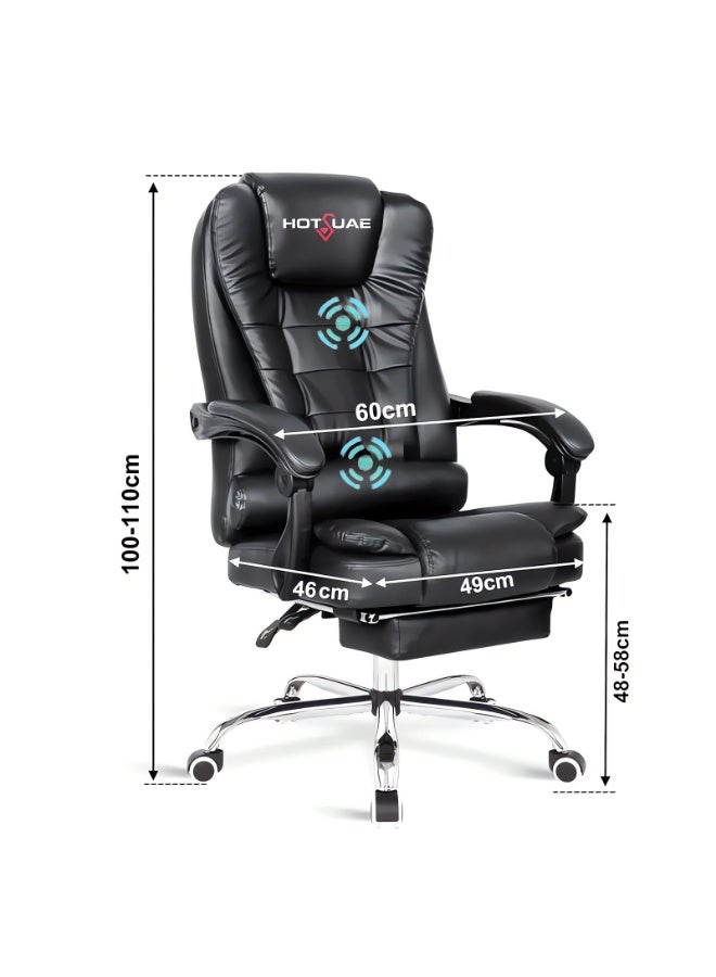 هوتس يو أيه إي كرسي الكمبيوتر مع نظام تدليك نقطتين ، مجهز بمساندات الذراع والارتفاع القابل للتعديل ، مناسب لاستخدام المكتب المنزلي. - Image 4