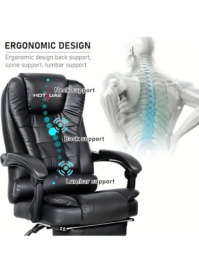 هوتس يو أيه إي كرسي الكمبيوتر مع نظام تدليك نقطتين ، مجهز بمساندات الذراع والارتفاع القابل للتعديل ، مناسب لاستخدام المكتب المنزلي. - Image 2