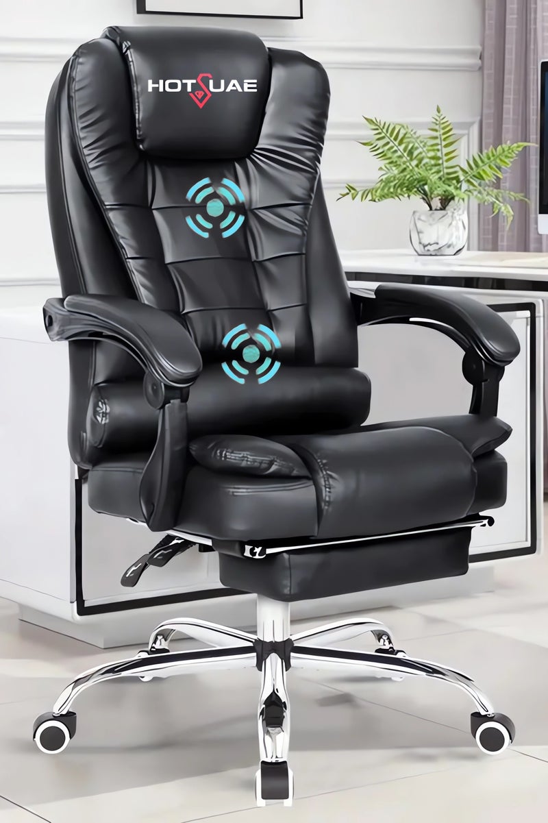 هوتس يو أيه إي كرسي الكمبيوتر مع نظام تدليك نقطتين ، مجهز بمساندات الذراع والارتفاع القابل للتعديل ، مناسب لاستخدام المكتب المنزلي. - Image 1