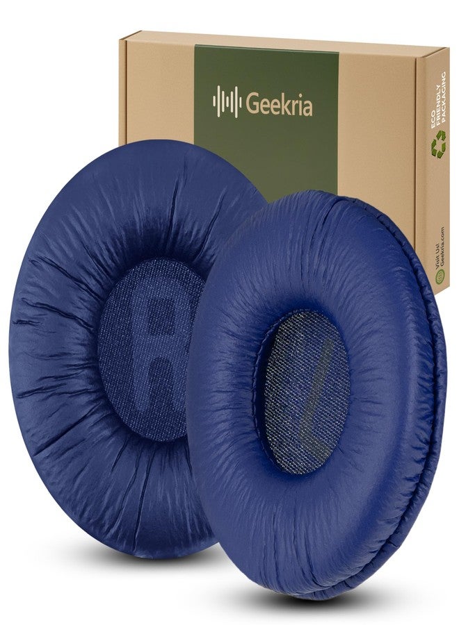 Geekria QuickFit Leatherette Replacement Ear Pads Compatible with JBL JR 300/ 300BT, T450BT, T500BT, Tune 500/ 500BT/ 510BT/ 520BT Headphones, Ear Cushions with Video Guide (Blue) - Image 1