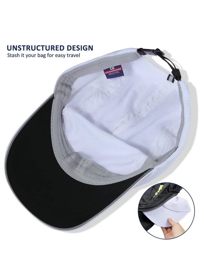 GADIEMKENSD - Women'S Race Day Running Hat Performance Mesh Baseball Cap Excellent Ventilation Lightweight Reflective Safety Ponytail Hats For Exercise Golf Hiking Beach Workout Gym White - Image 1