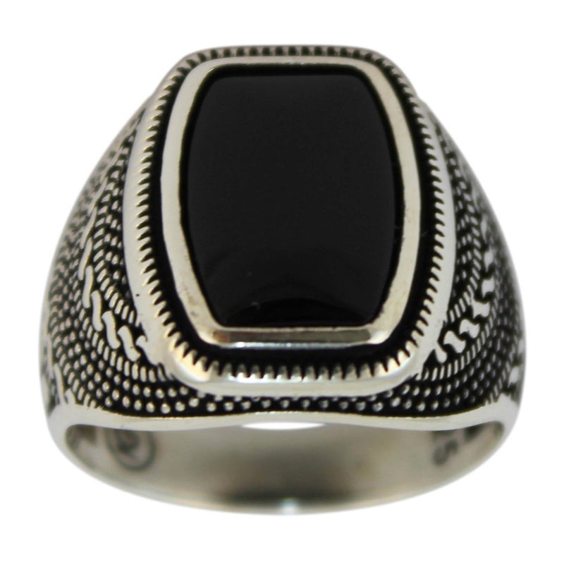 Babylon Silver 925 Sterling Silver Jewelry Onyx Stone Men Ring (8) - Image 2