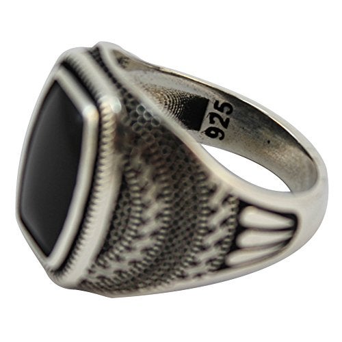 Babylon Silver 925 Sterling Silver Jewelry Onyx Stone Men Ring (8) - Image 4