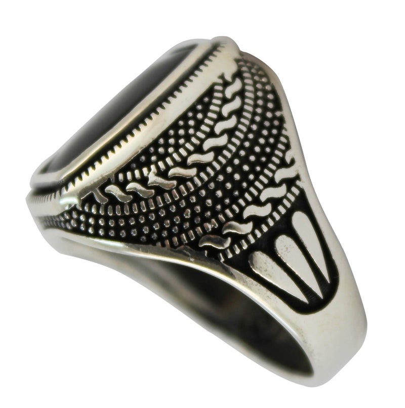Babylon Silver 925 Sterling Silver Jewelry Onyx Stone Men Ring (8) - Image 3