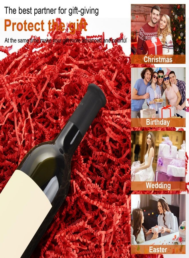 Darfukei Crinkle Paper Filler, Valentine's Day Shredded Paper For Gift Baskets 1/2LB (8 oz) Red for New Year's gift Baskets Grass, Crinkle Cut Papers Shred For Birthdays, Weddings,Boxes Bags, Basket - Image 5