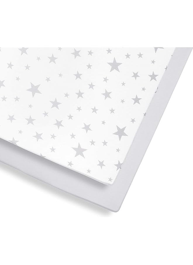 Snuz - 2 Pack Cot And Cot Bed Fitted Sheets 140 X 70Cm Star Design Light Breathable And Luxurious Jersey Cotton Made To Last And Designed To Fit Cot And Cot Beds - Image 1