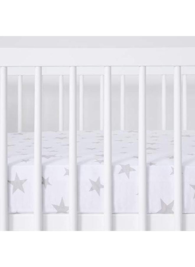 Snuz - 2 Pack Cot And Cot Bed Fitted Sheets 140 X 70Cm Star Design Light Breathable And Luxurious Jersey Cotton Made To Last And Designed To Fit Cot And Cot Beds - Image 1
