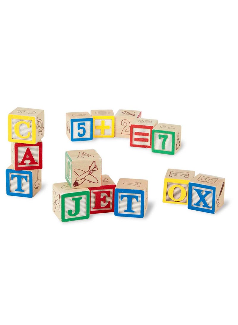 Melissa & Doug Deluxe Wooden ABC/123 1-Inch Blocks Set With Storage Pouch 50 Piece Letters And Numbers Wood Blocks, ABC Wood Blocks, Classic Wooden Blocks For Toddlers And Kids Ages 2+ - Image 4