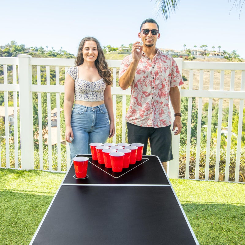 GoPong 8 Foot Portable Beer Pong / Tailgate Tables (Black, Football, American Flag, or Custom Dry Erase) - Image 5