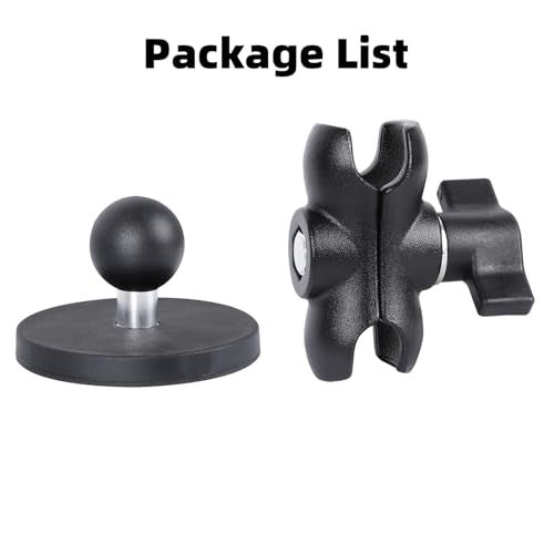 FPN 66mm Diameter Round Heavy-Duty Magnetic Base Mount with 25mm /1 inch Rubber Coating Ball & Double Socket Arm Compatible with RAM B Size Mounts (Magnetic Bsae w 2.36" Arm) - Image 5