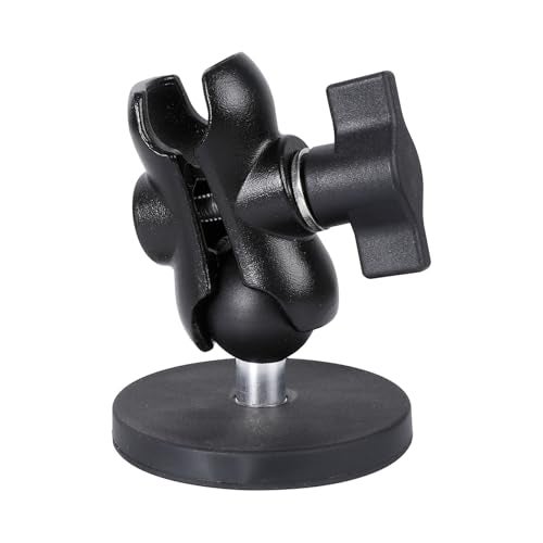 FPN 66mm Diameter Round Heavy-Duty Magnetic Base Mount with 25mm /1 inch Rubber Coating Ball & Double Socket Arm Compatible with RAM B Size Mounts (Magnetic Bsae w 2.36" Arm) - Image 1