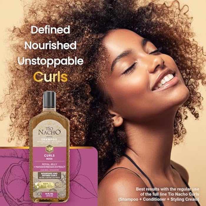 Tio Nacho Curls Shampoo for Curly Hair with Royal Jelly and Mangosteen, Moisturizing and Frizz Control Shampoo that Nourishes and Defines Curls, Natural Hair Care for Wavy or Dry Hair, 14 fl oz - Image 3