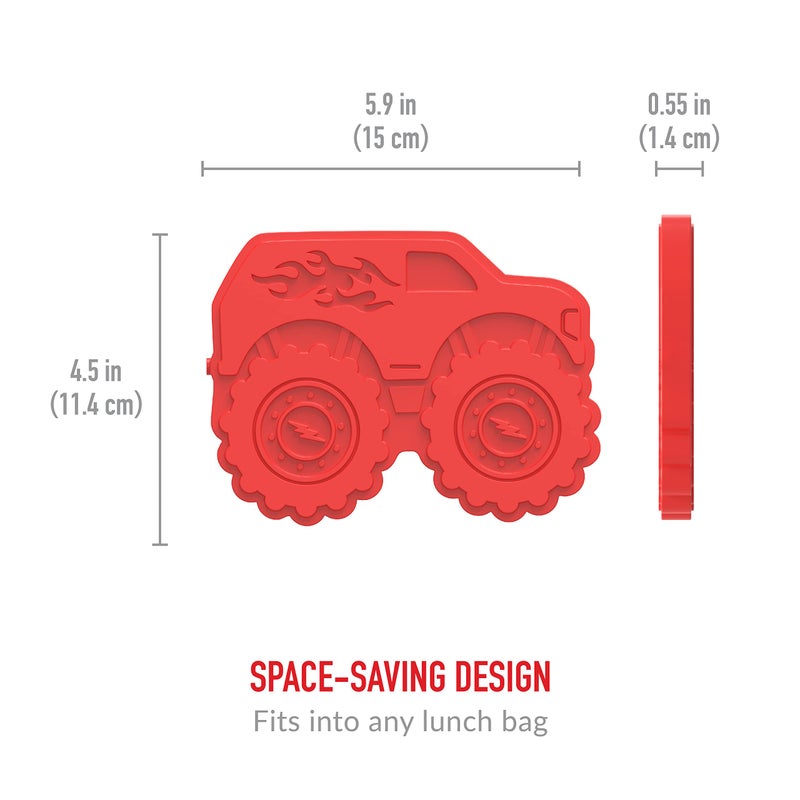 Bentgo Buddies Reusable Ice Packs - Slim Ice Packs for Lunch Boxes, Lunch Bags, and Coolers - Multicolored 4-Pack (Truck) - Image 4