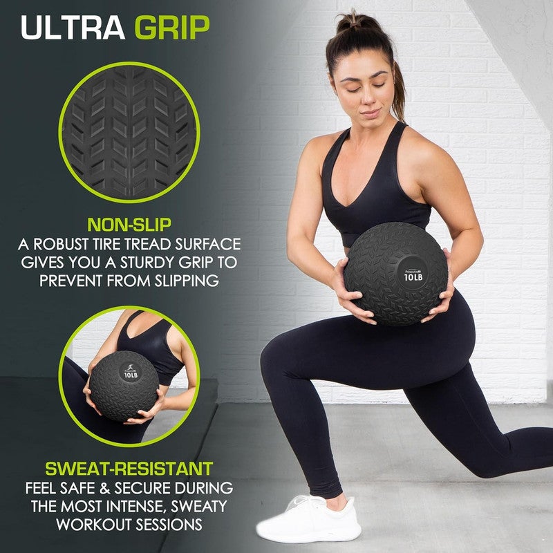 RHYNOFIT Slam Medicine Balls Smooth and Tread Textured Grip Dead Weight Balls - Image 5