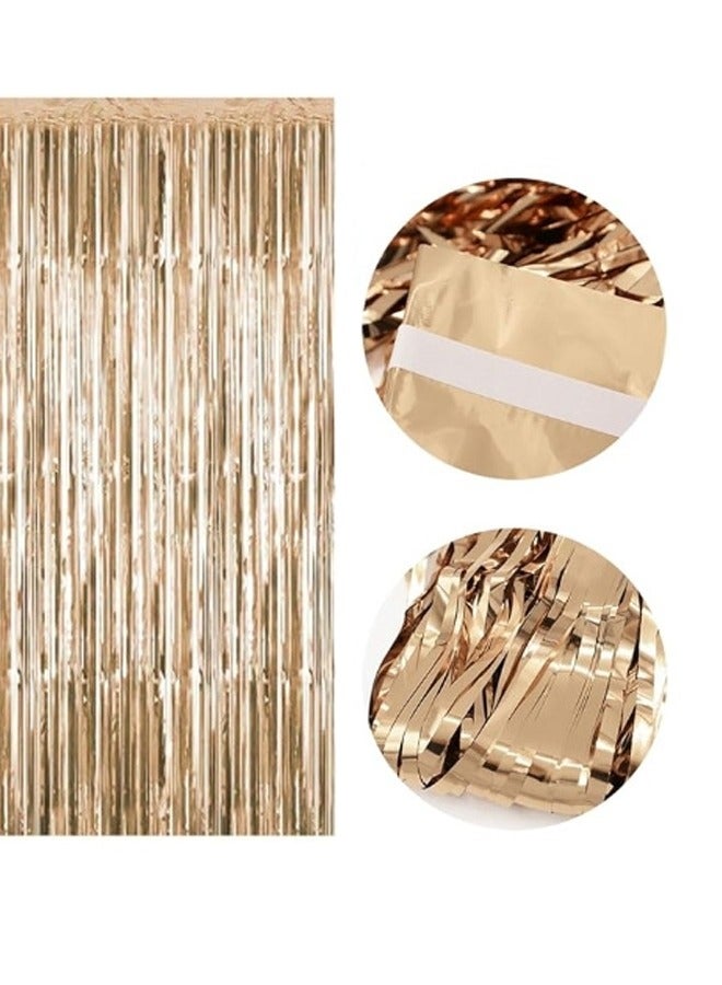 2 Pack Glitter Fringe Rain Champagne Gold Fringe Curtain Backdrop Curtain 2.5M x 1M Photo Booth Backdrop Fringe Curtains Metallic Curtains for Birthday Parties Wedding Graduations Party Decorations - Image 2