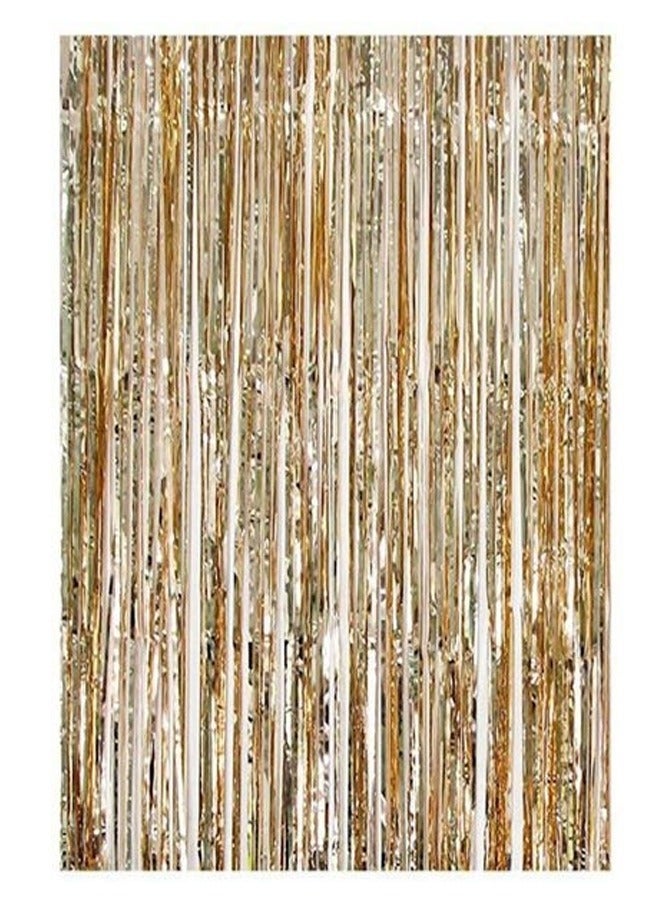 2 Pack Glitter Fringe Rain Champagne Gold Fringe Curtain Backdrop Curtain 2.5M x 1M Photo Booth Backdrop Fringe Curtains Metallic Curtains for Birthday Parties Wedding Graduations Party Decorations - Image 4