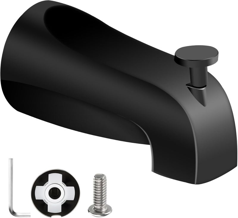 sagetta Slip on Universal Bathtub Spout with Diverter Zinc Alloy Rustproof Bath Faucet, Fits 1/2" Copper Water Tube(5/8" Dia), 5/32" Hex Wrench, Black - Image 1
