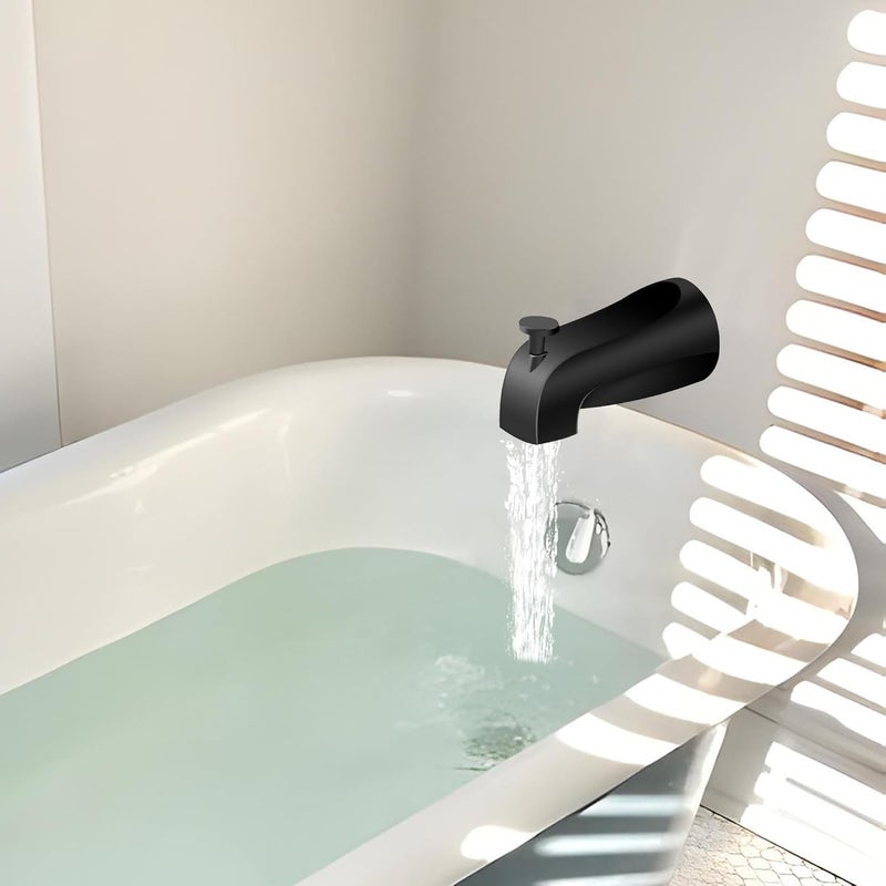 sagetta Slip on Universal Bathtub Spout with Diverter Zinc Alloy Rustproof Bath Faucet, Fits 1/2" Copper Water Tube(5/8" Dia), 5/32" Hex Wrench, Black - Image 2