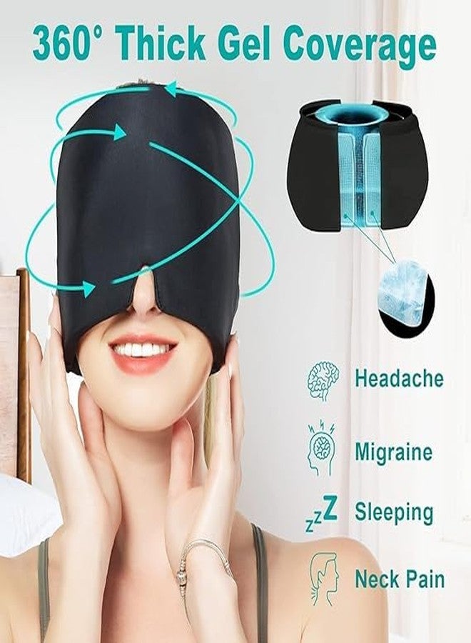 Vibevessel Migraine Relief Cap, Cooling Gel Hat, Soothing Headache Ice Pack Mask Products, Face Cold Compress Head Wrap for Tension & Stress (Headache Relief Hat for Migraine Cap) - Image 5